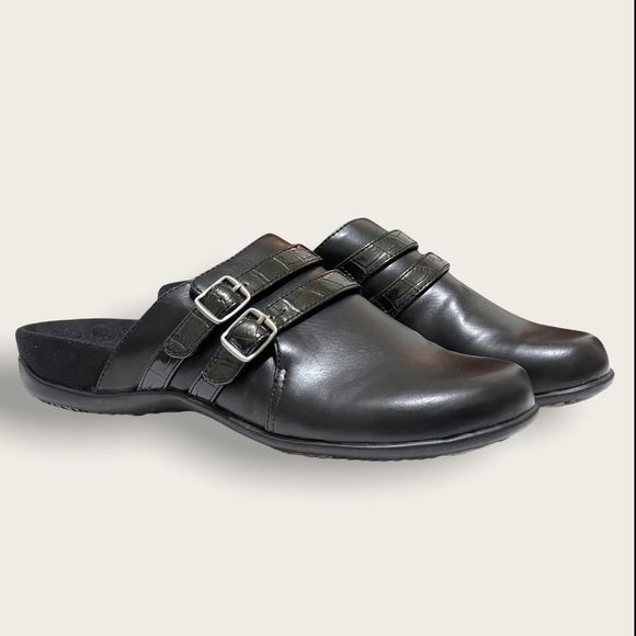Vionic Shoes - Vionic Womens Orthaheel Bedford Slip On Leather Mule Round Toe Shoes Women 7